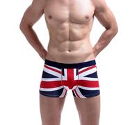 Wayonge Men's Boxer Shorts - Cotton Low Rise Comfort Striped Home Shorts (national flag,L)