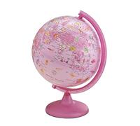 Waypoint Geographic Safari Explorer Animals Globe, World Globe, 10” Illuminated Desktop Globe with Physical Earth and 100s of Illustrated Animals, Pink
