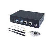 WayPonDEV Black Metal Case for Banana Pi BPI-F3 RISC-V K1 Chip SBC, Metal Heat Shell for Banana Pi BPI-F3 8 Core RISCV Single Board Computer, with Cooling Fan and Antennas (Black Metal Case)