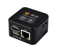WayPonDEV PicoKVM Lightweight IP KVM, Black Housing with 1.54 Inch Touch Screen, Supports 1920x1080@60fps HDMI Video Input, HID Signal Output, Allows Remote Control of Devices (Full)