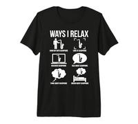 Ways I Relax Saxophone Player Funny Jazz Musician Design Premium T-Shirt