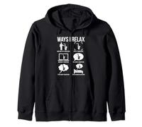 Ways I Relax Saxophone Player Funny Jazz Musician Design Zip Hoodie