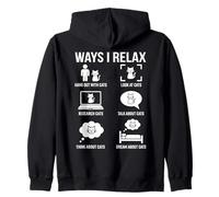 Ways I Relax With Cats Funny Cat Lover Humor Zip Hoodie