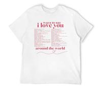 Ways to Say I Love You Around The World Valentine Mens Graphic T Shirts Vintage Soft Ring-Spun Cotton Cool Novelty Tees Casual Streetwear Top
