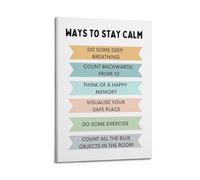 Ways To Stay Calm Mental HealthClassic Aesthetic Poster Decorative Painting Canvas Wall Art Living Room Poster Bedroom PaintingFrame-style 16x24inch(40x60cm)