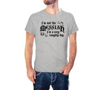 WAYSDA I'm Not The Messiah Inspired by Life of Brian Printed T-Shirt Grey M