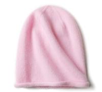 WaySoft Women's 100% Cashmere Slouchy Beanie Design in Elegant Gift Box - Multiple Chic Colors (Pink), Pink