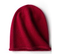 WaySoft Women's 100% Cashmere Slouchy Beanie Design in Elegant Gift Box - Multiple Chic Colors, Red, One Size
