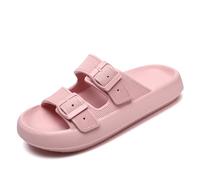 Waysoland Cloud Sliders Women Men Sandals with Adjustable Buckles,Shower Bathroom Non-Slip Quick Drying Open Toe Super Soft Comfy Thick Sole slippers Indoor Outdoor(Pink,2.5/3.5 UK)