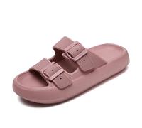 Waysoland Cloud Sliders Women Men Sandals with Adjustable Buckles,Shower Bathroom Non-Slip Quick Drying Open Toe Super Soft Comfy Thick Sole slippers Indoor Outdoor(Red,9.5/10 UK)