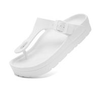 Waysoland Platform Sandals for Women,Womens Flip Flops with Arch Support Summer Beach Non-slips Soft Thick Soles Slides Sandals(White,3 UK)