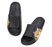 Waysoland Women Men Beach Slippers Summer Slide Sandals,EVA Open Toe Soft Slippers,Bathroom Pool Shower Anti-Slip Shoes Flip Flops for Indoor & Outdoor(black,9.5/10 UK)