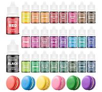 Waysroma Food Colouring 26 Colours, Vibrant Cake Coloring Liquid Set for Dessert Decorating, Food Grade Food Dye for Icing, Fondant, Cookies, Macaron, Donuts - 6 ml/Bottles