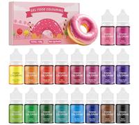 Waysroma Gel Food Colouring 18 Colours, Tasteless & Vegan Baking Coloring Gel Set Edible Vibrant Food Dye for Cake, Cookie, Icing, Fondant, Macaron, Frosting - 6g/Bottle