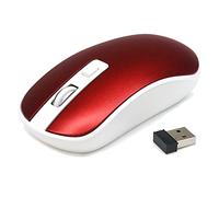 Waytex 65423 2.4GHz Wireless Computer Mouse with Nano USB Receiver and Adjustable Sensitivity up to 1600 DPI Signal Range up to 10 m Optical Technology - Metallic Red
