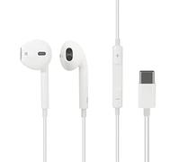 Waytex 65561 Ergonomic In-Ear USB C Earbuds with Volume Control and Built-in Mic Hi-Fi Stereo Audio Quality White Color