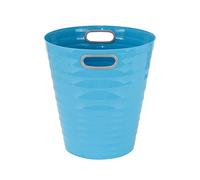 Waytex 931078 Office Bin Sky Blue - Plastic Waste Paper Bin Modern Design for Office, Bedroom, Bathroom - Capacity 12.5 L - Turquoise