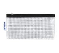 Waytex 931276 Transparent Zip Pouch with Strong Fabric Frame Made of PVC-Free EVA 22 x 11 cm Black Closure