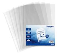 Waytex 931306 Punched Pockets A4 Grained Transparent 90 Microns - Pack of 100