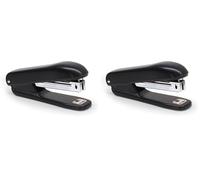WAYTEX 931546 Small Office Stapler No.10 Compact Metal Mechanism 10 Sheets, Black Plastic Body, Capacity 100 Staples (Pack of 2)