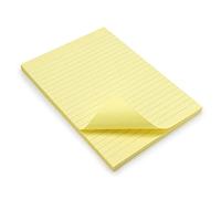 WAYTEX 931685 100 Sticky Notes A5 with Lines Pad of 100 Repositionable Self-Adhesive Sheets Large 15 x 21 cm Pastel Yellow