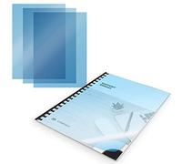 WAYTEX A78241B Transparent PVC Binding Covers A4 200 Microns Pack of 100 Transparent Blue