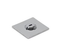 Waytex Adhesive Anchor Plate with Standard Security Slot for Cable Lock Laptop, PC, Smartphone, Tablet, Square Plate 5 x 5 cm Chrome