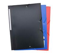 Waytex Pack of 3 Elastic Folders 3 Flaps Polypropylene 4.5/10 Soft and Opaque A4 - Assorted Colours 931456