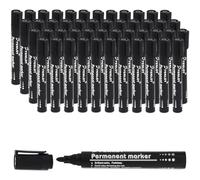Waytex Pack of 48 Permanent Markers - Black - Conical Tip - Permanent Ink - Bullet Tip - 1.5-2 mm