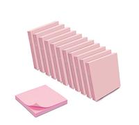 WAYTEX Repositionable Self-Adhesive Notes Pastel Pink 12 Pads of 100 Sheets 75 x 75 mm