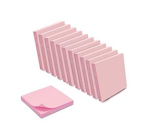 WAYTEX Repositionable Self-Adhesive Notes Pastel Pink 12 Pads of 100 Sheets 75 x 75 mm