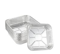 Waytiffer 50pack- 8 x 8 Aluminum foil Pans Disposable,Heavy Duty Square Baking Cake Pans, Cooking Tins Homemade Breads Oven Pans,Foil Pans, Baking Cake Pans Roasting Pans