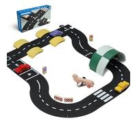 Waytoplay Expressway, 16 Piece Circuit for Toy Cars - Flexible, Indestructible, and Waterproof - Modular Car Tracks - Made in the Netherlands