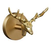 WAYUTO Brass Wall Hooks Heavy Duty for Hanging Metal Vintage Coat Hooks Wall Mounted Door Hook Rack Decorative Pegs for Hanging Bag Key Towel or Purse Deer