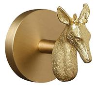 WAYUTO Brass Wall Hooks Heavy Duty for Hanging Metal Vintage Coat Hooks Wall Mounted Door Hook Rack Decorative Pegs for Hanging Bag Key Towel or Purse Rein Deer