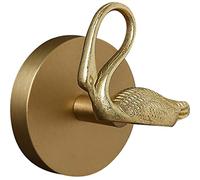 WAYUTO Brass Wall Hooks Heavy Duty for Hanging Metal Vintage Coat Hooks Wall Mounted Door Hook Rack Decorative Pegs for Hanging Bag Key Towel or Purse Swan Left