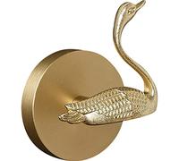 WAYUTO Brass Wall Hooks Heavy Duty for Hanging Metal Vintage Coat Hooks Wall Mounted Door Hook Rack Decorative Pegs for Hanging Bag Key Towel or Purse Swan Up