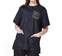 WAYUTO Short Sleeves Pet Grooming Smock With Zipper and 2 Pockets - Dog Grooming Work Clothes for Pet Shop Men Women - Poodle XXX-Large