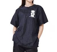 WAYUTO Short Sleeves Pet Grooming Smock With Zipper - Dog Work Clothes With 2 Pockets - Grooming Shirt for Pet Shop Men Women - Schnauzer Medium