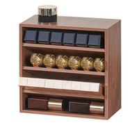 WAYUTO Wooden Lipstick Organizer 4 Level Lipstick Holder Desktop Lip Gloss Organizer Cosmetic Storage Display Essential Oil Holder