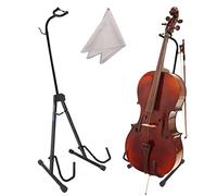 WayvPoint Cello Stand - Adjustable and Foldable with Hook for Bow - Compatible Guitar Instrument Stand - Complete with XL Microfiber Cloth
