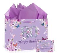 Wayyogh Purple 80th birthday gift bag