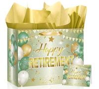 Wayyogh Sage Green Gold Happy Retirement 2026 Gift Bags