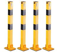 WAZCSD Folding Parking Barrier for Driveway, 27.6 * 1.97 in Garage Car Stopper Post, Safety Bollard Floor Lock, Parking Space Blocker Security Barrier(4pcs)