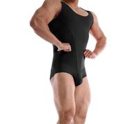 WAZHAKU Men's Jumpsuit Sleeveless Bodysuit Tight Sports Body Vest Tops Shapewear Men's Undershirts Tummy Control Full Body Shaper Men's Underwear Bodysuit Seamless Lightweight Shaping Tank Top, black,