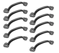 Waziaqoc 10PCS Black Door Handles, Wire Door Handle Zinc Alloy Gate Pull Handle with Mounting Screws for Cabinet Drawer - 80mm/3.15inch Hole to Hole Center