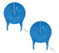 Waziaqoc 2 Pack Toilet Flapper Replacement, Blue Toilet Flapper 3 Inch, With Toilet Handle Chains, Easy to Install