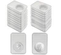 Waziaqoc 20-Pack 38.5mm 40mm White Plastic Coin Slab Display Holder - Coin Slab Protector Case Coin Holder Collection, Fits Morgan/Peace/IKE Dollars, with Secure Four-Point Fixation