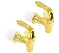 Waziaqoc 2PCS Spigot for Beverage Dispenser, Plastic Push Style Faucet Spigot Replacement Drink Water Dispenser Replacement, Gold