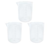 Waziaqoc 3 Pack 1000ml/34oz Plastic Graduated Beaker, 1 LTransparent PP Measuring Cup Mixing Cup for Kitchen Lab